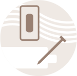 Stuck down or nailed